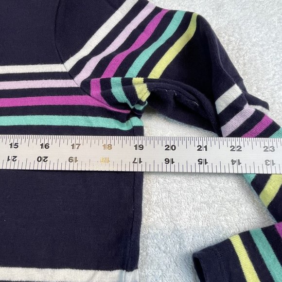Talbots PM P Med Cotton Pullover Sweater Light Stripped Multi Blue White Boat - Picture 5 of 13